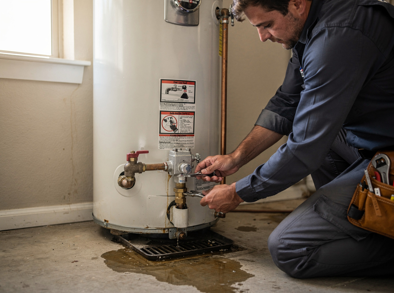 Water Heater Drain Valve Leak Repair in DeSoto, TX